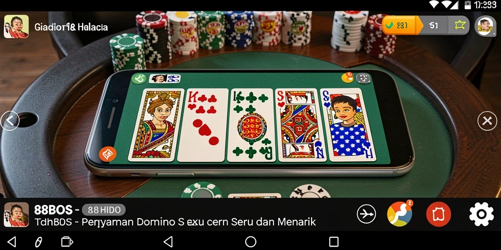Tampilan screenshot 88BOS menunjukkan gameplay seru permainan Domino.