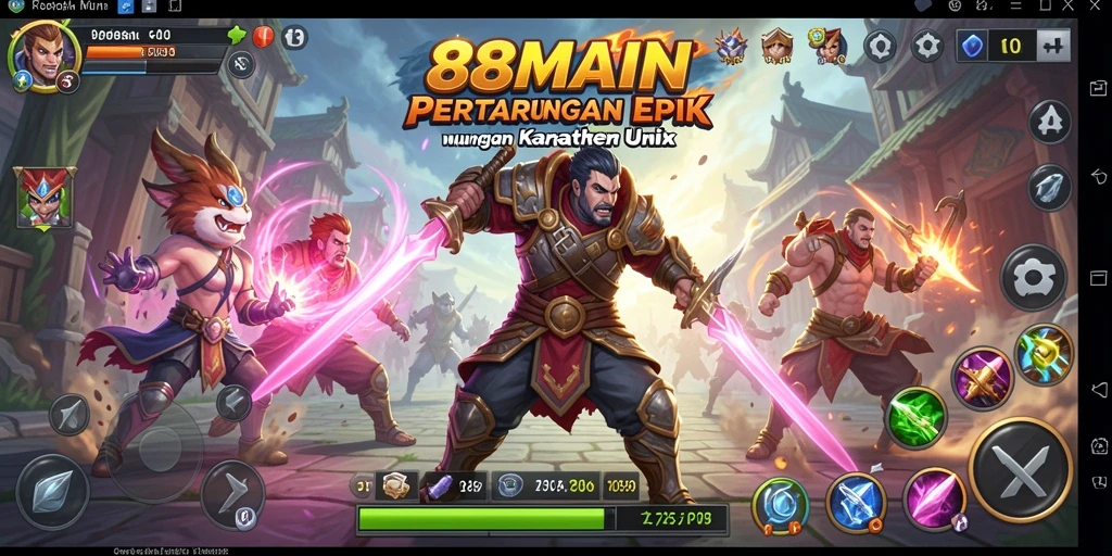 Tampilan menarik dari pertempuran di 88MAIN dengan karakter yang dinamis.