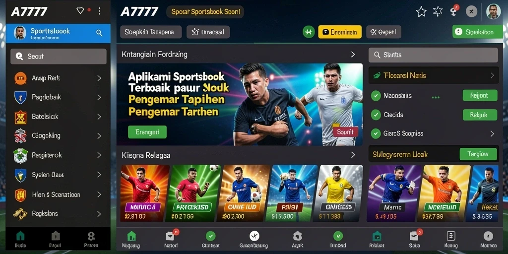 Tampilan gameplay A7777 saat melakukan taruhan sportsbook.