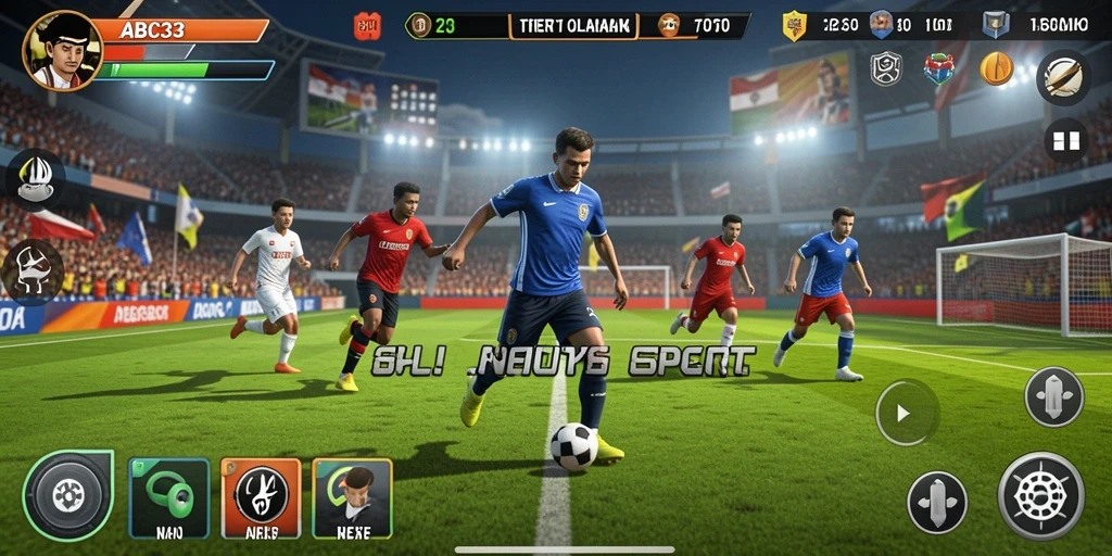 Gameplay menarik dalam pertandingan olahraga yang seru.