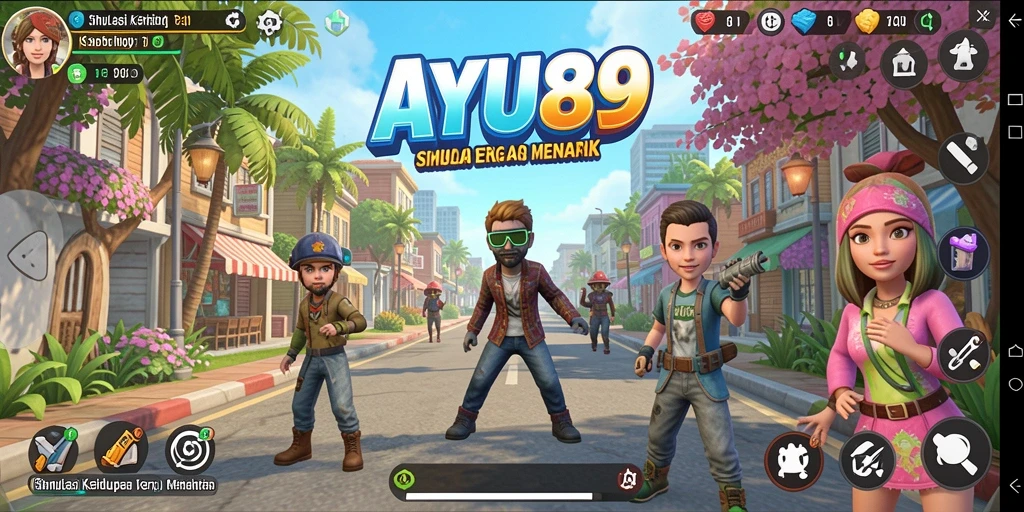 Tampilan gameplay AYU89 menunjukkan interaksi karakter yang seru.
