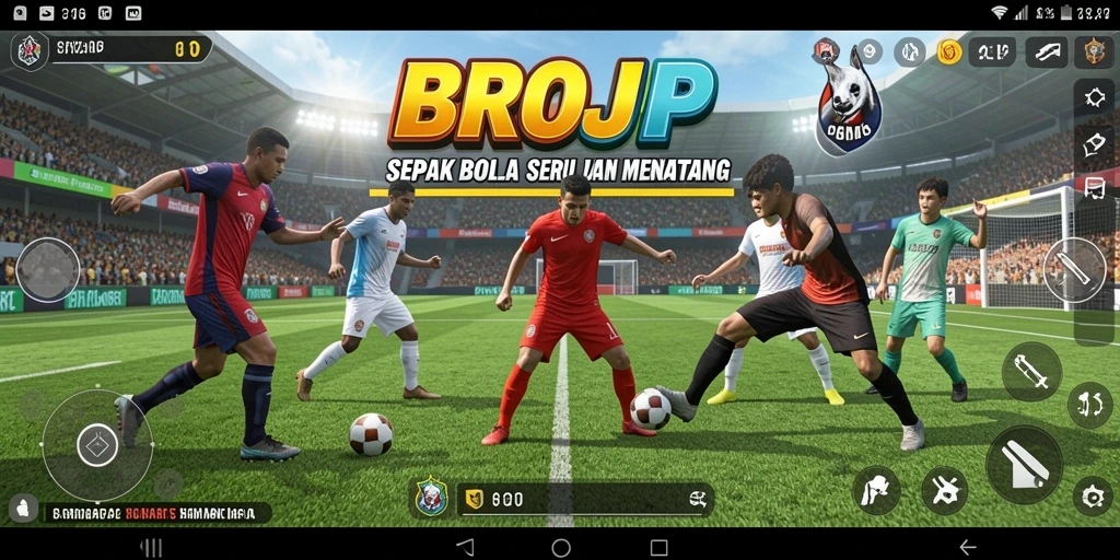 Tampilan gameplay menarik dari BROJP yang menggambarkan aksi di lapangan.