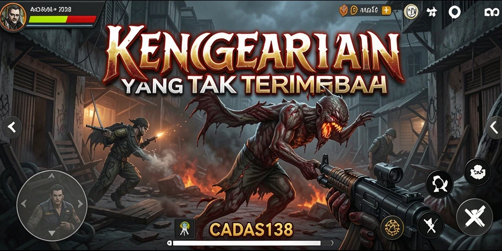 Screenshot menampilkan suasana mencekam dalam gameplay CADAS138.