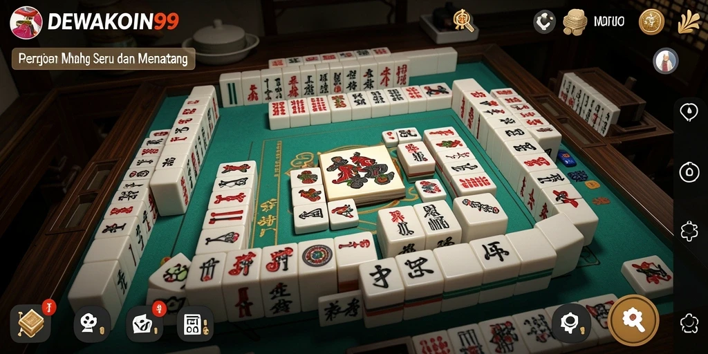 Tampilan menarik dari gameplay DEWAKOIN99 yang menampilkan permainan Mahjong.