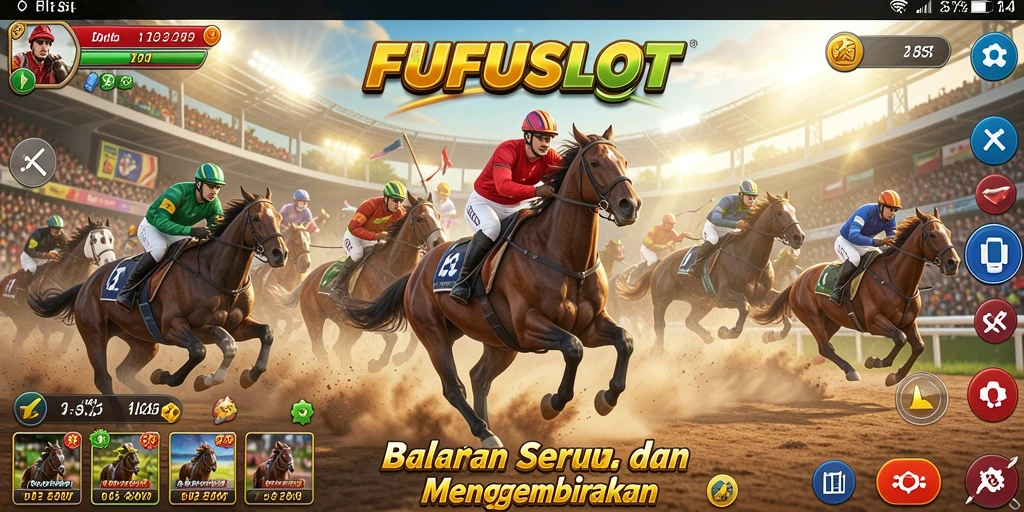 Screenshot gameplay menampilkan aksi balapan yang seru dan mendebarkan.