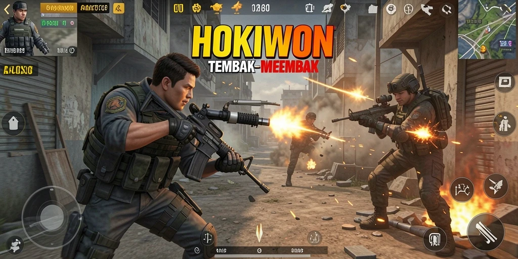 Tampilan gameplay HOKIWON yang penuh aksi dan strategi.