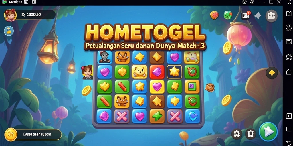 Tangkapan layar gameplay HOMETOGEL menampilkan keseruan mencocokkan item.