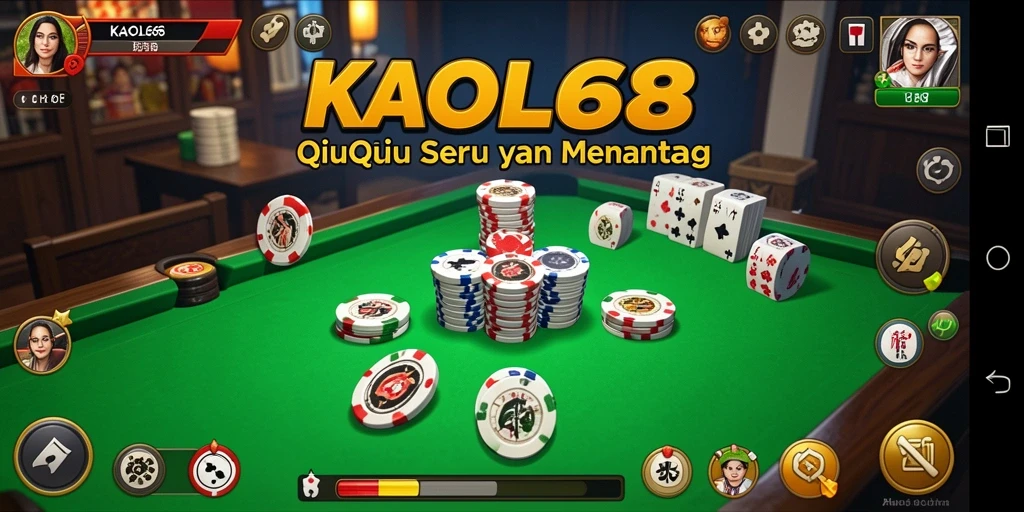 Screenshot KAOL68 menampilkan aksi seru dalam permainan QiuQiu.