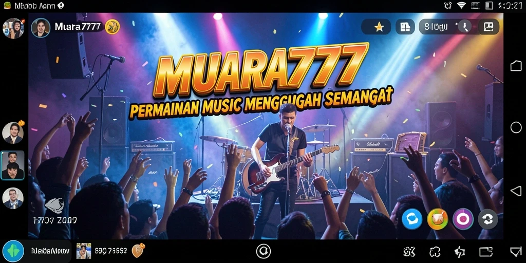 Tampilan gameplay MUARA777 yang vibrant dan menarik dengan elemen musik.