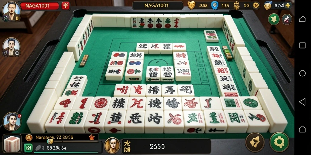 Tampilan gameplay seru NAGA1001 dengan Mahjong klasik.