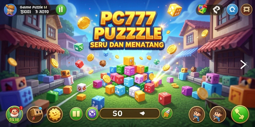 Screenshot gameplay PC777 menampilkan teka-teki menantang dengan grafis cerah.