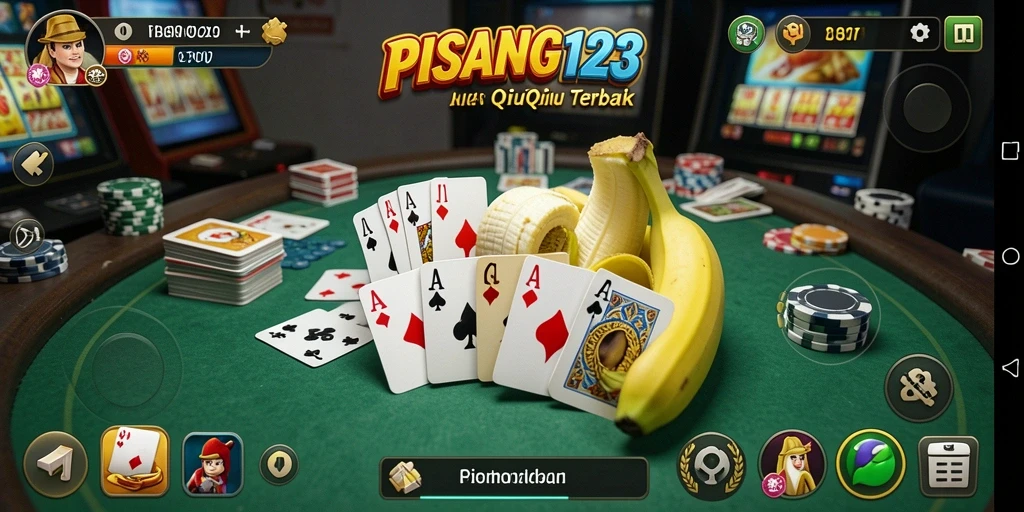 Screenshot PISANG123 menampilkan aksi seru dalam permainan QiuQiu.