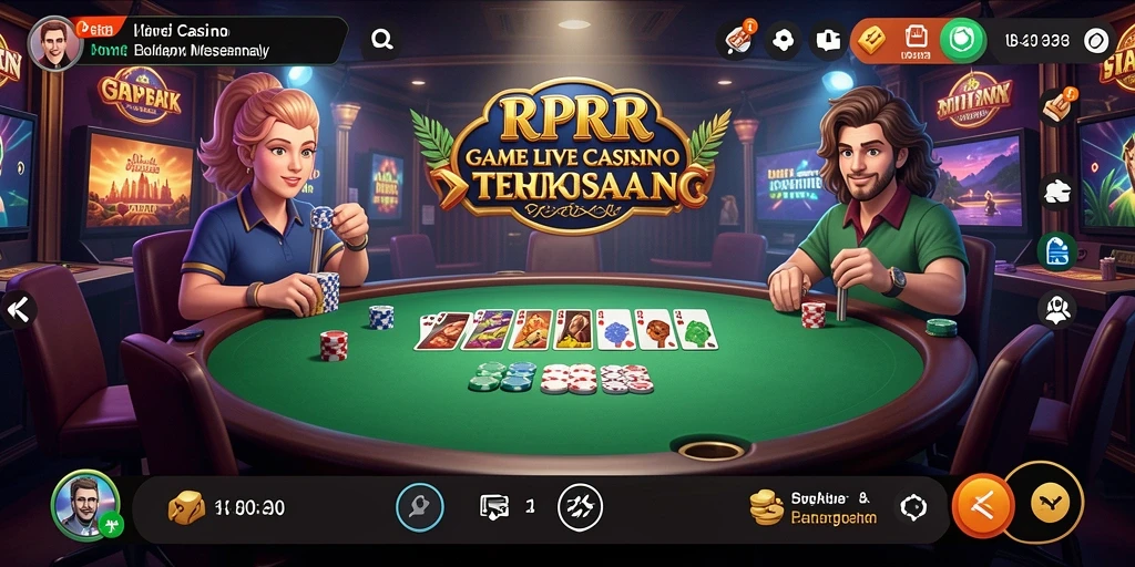 Screenshot gameplay RPRR menampilkan interaksi dealer dan pemain secara real-time.
