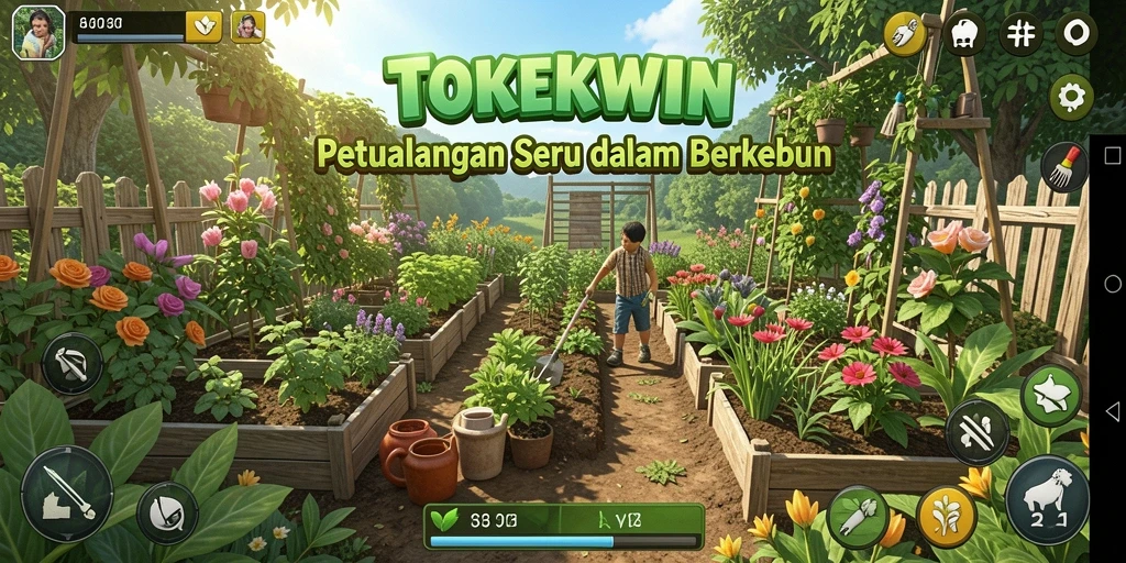 Gameplay TOKEKWIN yang menakjubkan dengan pertanian dan kebun yang kreatif.